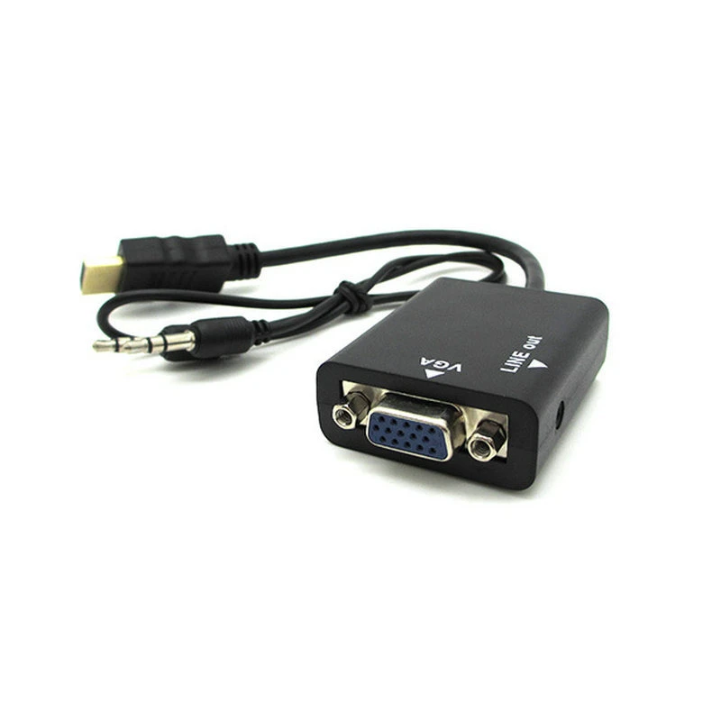 Anera Amazon Hot Sale HDMI Video Converter HDMI Male to VGA Female Adapter Cable with Audio